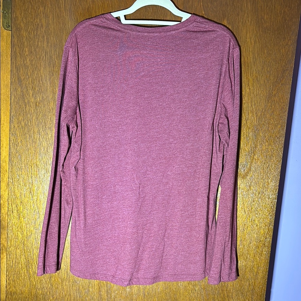 Natural Reflections Maroon Fitted Long Sleeve Tee - Picture 3 of 5